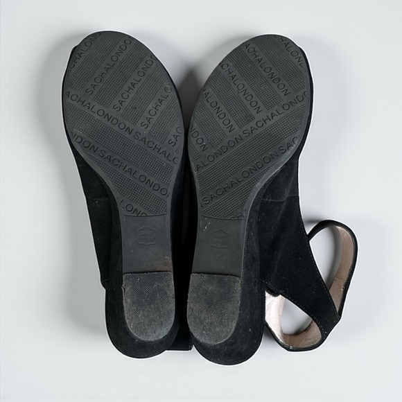 Sacha London Venice Peep Toe Wedge Sandal in Black Size 7 - Picture 9 of 10